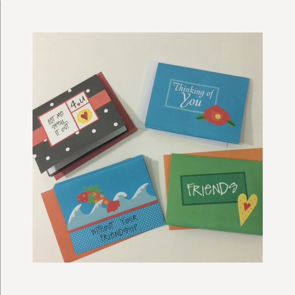 3 D Greeting cards Set of Four cards
